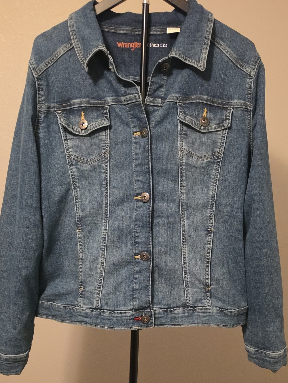 Wrangler Authentics Denim Jacket Denim Jacket Blue Size XL
